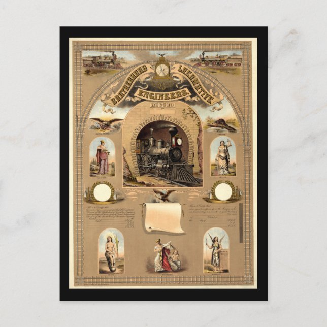 Carte Postale Fraternité des ingénieurs de locomotives (Devant)