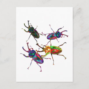 Carte Postale Freaky Cool Rainbow Stag Beetles