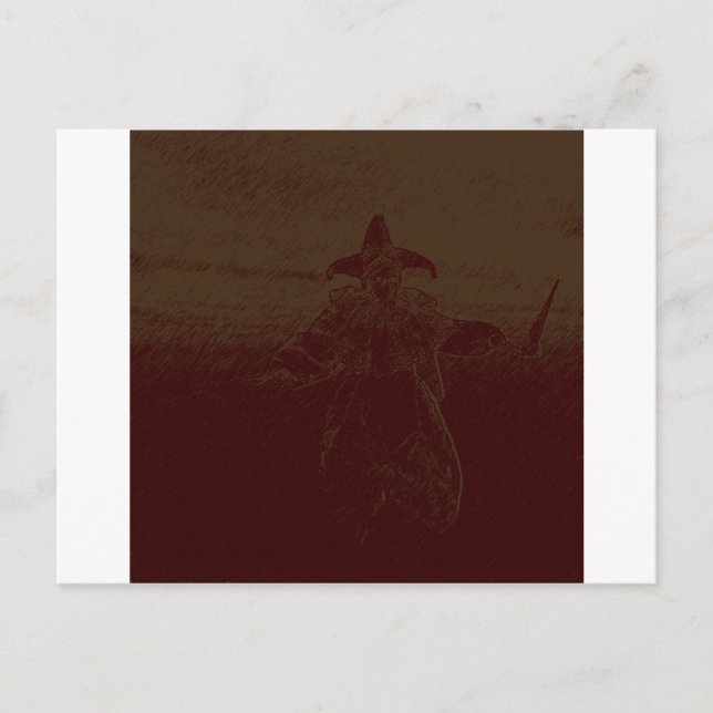 Carte Postale Freaky Scary Harlequin Clown (Devant)