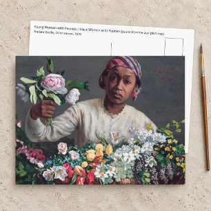 Carte Postale Frederic Bazille - Jeune Femme aux pivoines