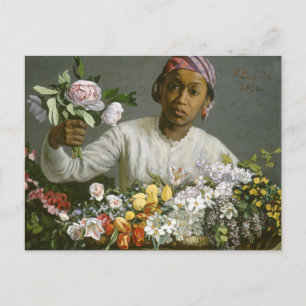 Carte Postale Frederic Bazille - Jeune Femme Avec Pivoines