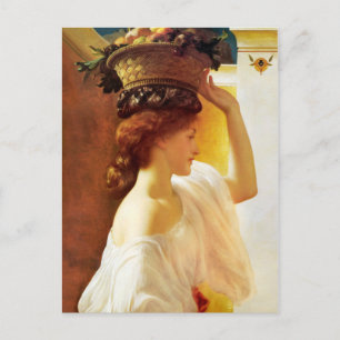 Carte Postale Frédéric Leighton Girl avec panier de fruits CC095