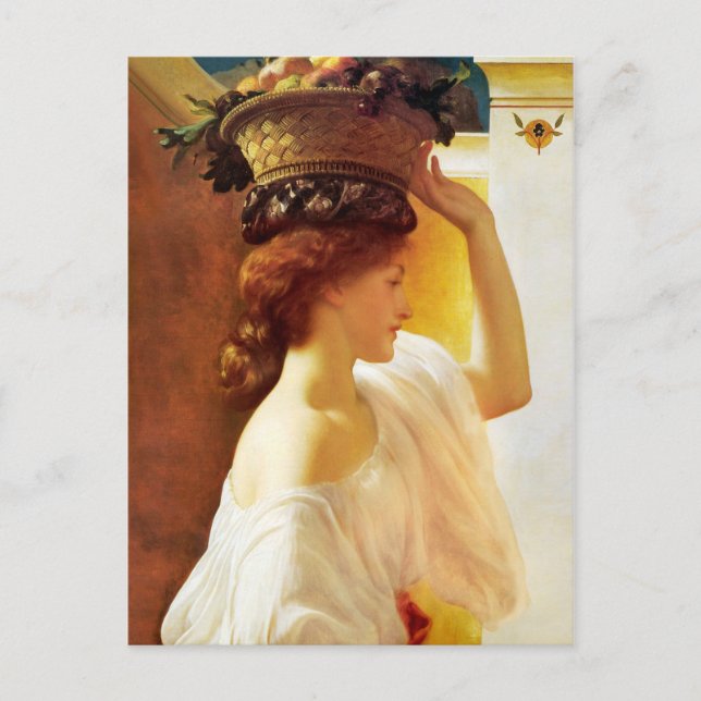 Carte Postale Frédéric Leighton Girl avec panier de fruits CC095 (Devant)