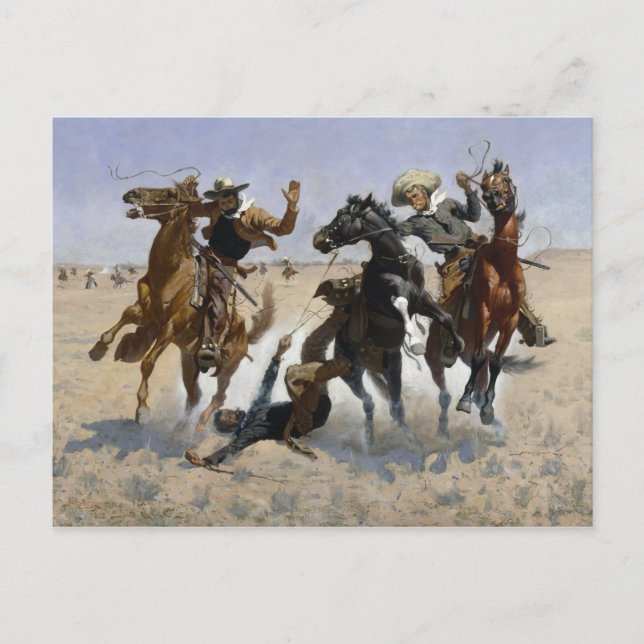 Carte Postale Frederic Remington - Aidez un camarade (Devant)