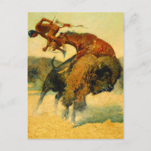 Carte Postale Frederic Remington Art Western "Episode - Buffalo