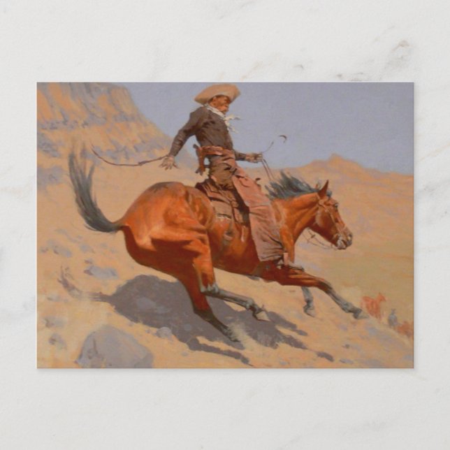 Carte Postale Frederic Remington - Le Cow-boy (Devant)