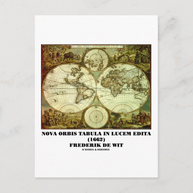 Carte Postale Frederik de Wit Nova Orbis Tabula in Lucem Edita (Devant)