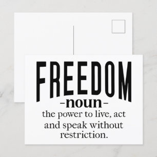 Carte Postale Freedom Retro Citations Inspirationnelles : Wisdo