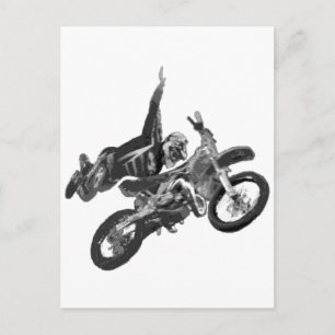 Carte Postale freestyle avec moto de saleté