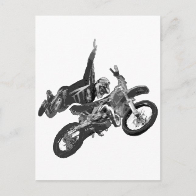 Carte Postale freestyle avec moto de saleté (Devant)