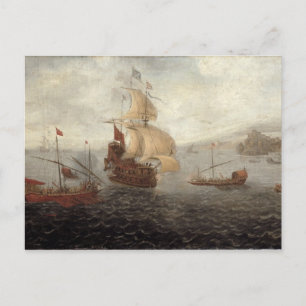 Carte Postale Frégate de galley anglaise Flanquée par l'État ott