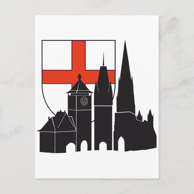 Carte Postale Freiburg Silhouette mit Wappen (Devant)
