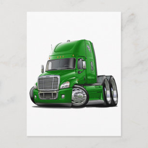 Carte Postale Freightliner Cascadia Green Truck