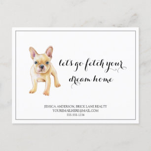Carte Postale French Bull Dog Immobilier Acheter Marketing