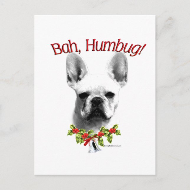 Carte Postale French Bulldog Bah Humbug (Devant)
