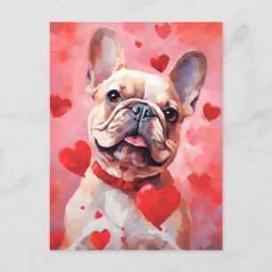 Carte Postale French Bulldog Saint-Valentin
