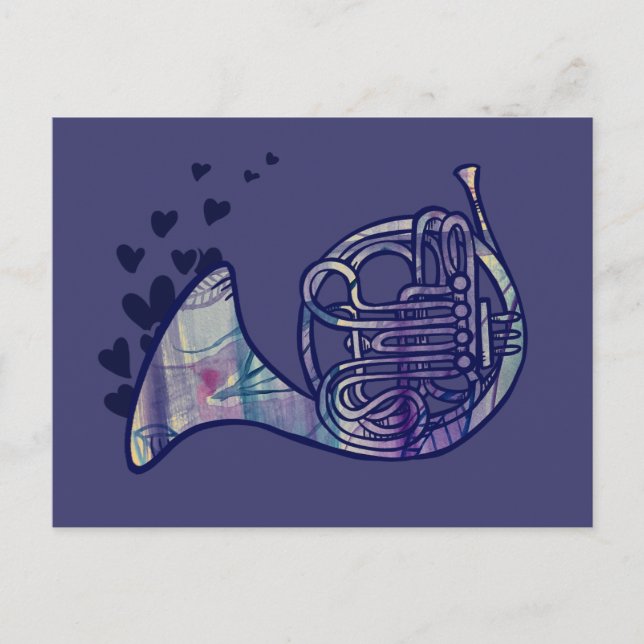 Carte Postale French Horn Love Band (Devant)