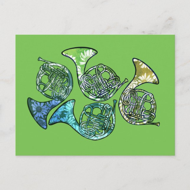 Carte Postale French Horns Daisy Classe de groupe (Devant)
