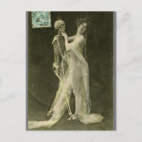 French Risqué Dancing squelette photo Vintage