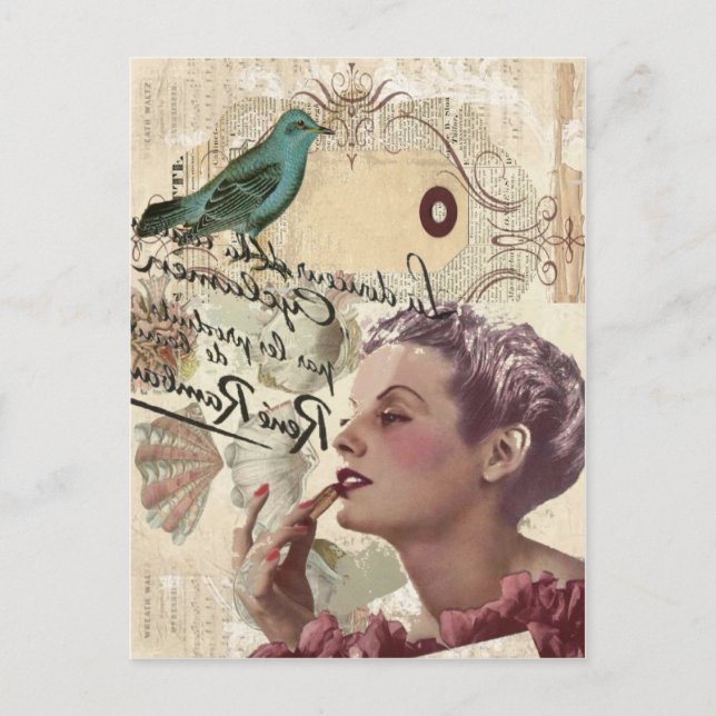 Carte Postale french scripts girrrglish paris fashionista (Devant)