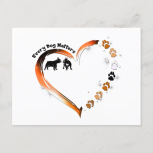 Carte Postale Frenchie Every Dog Matters Golden Heart Pet pour a