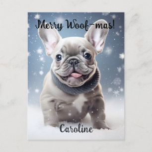 Carte Postale Frenchie Frosty Bliss personnalisable