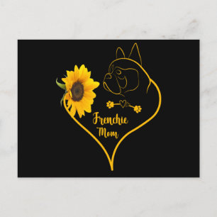 Carte Postale Frenchie Maman Avec Tournesol Cute Français Amateu