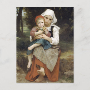 Carte Postale Frère Breton et soeur de Bouguereau