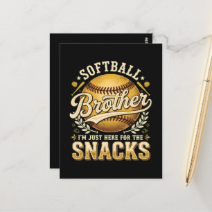 Carte Postale Frère de softball drôle Snacks Sports