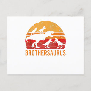 Carte Postale Frère Dinosaur 5 Enfants Drôle Grand Petit Cadeau