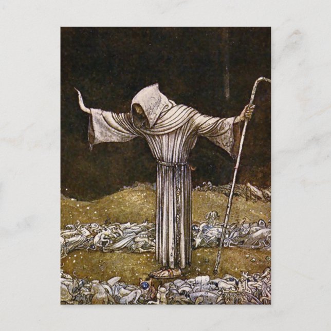 Carte Postale “Frère Martin” Aquarelle de John Bauer (Devant)