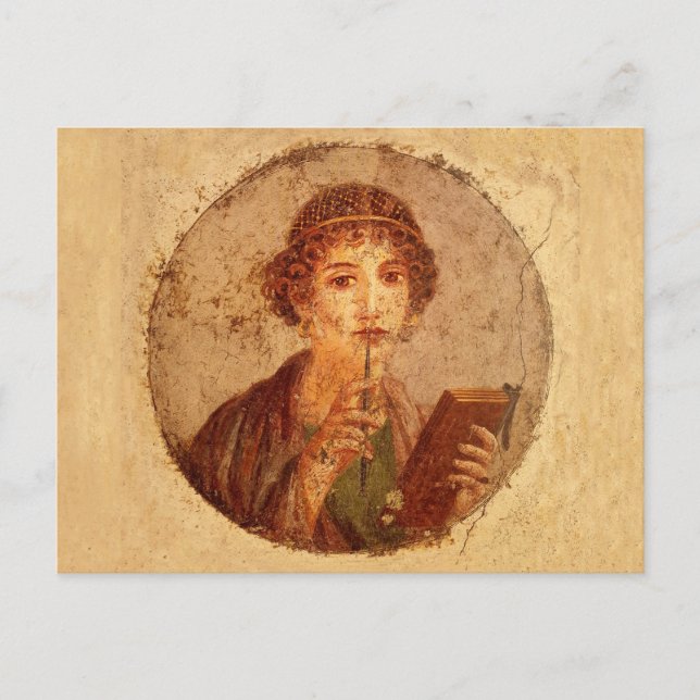 Carte Postale Fresco of sappho in Pompeii (Devant)