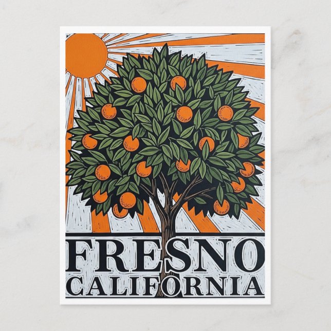 Carte Postale Fresno California Central Valley (Devant)