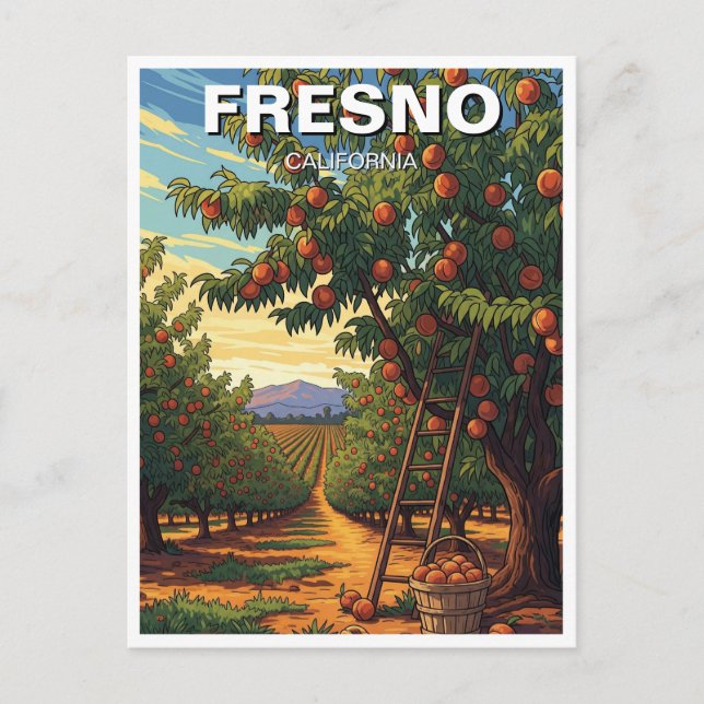 Carte Postale Fresno California Central Valley (Devant)