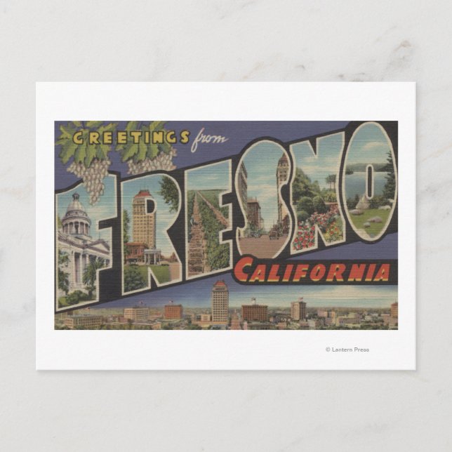 Carte Postale Fresno, Californie - Scènes de grandes lettres (Devant)