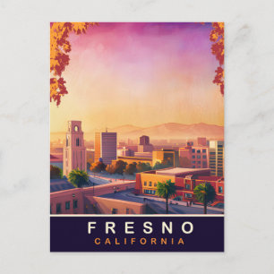 Carte Postale Fresno, Californie, vue panoramique de la ville, v