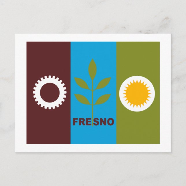 Carte postale Fresno Flag (Devant)