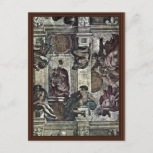 Carte Postale Fresque Au Plafond Dans La Chapelle Sixtine Genesi