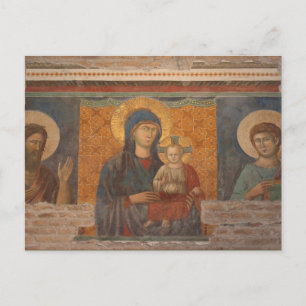 Carte Postale Fresque De Madonna Et Enfant