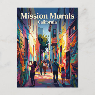 Carte Postale Fresques du Mission District sur Balmy Alley Calif