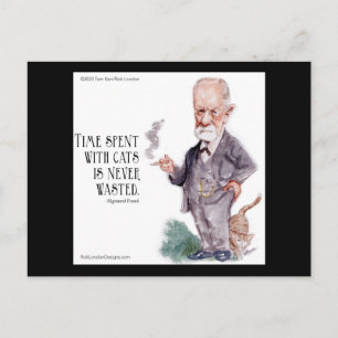 Carte Postale Freud & Citation sur les Chats