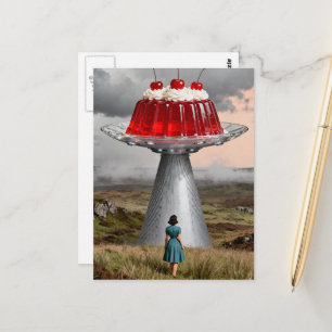 Carte Postale Friandise surréaliste UFO Cherry Vintage