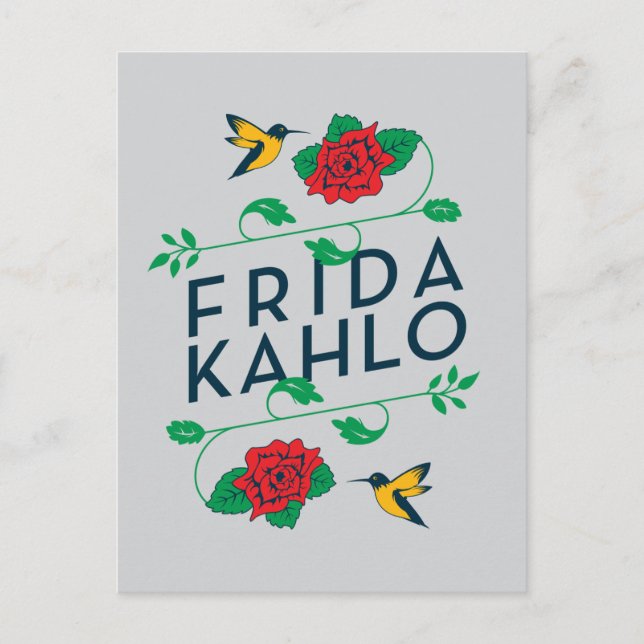 Carte Postale Frida Kahlo | Floral Typography (Devant)