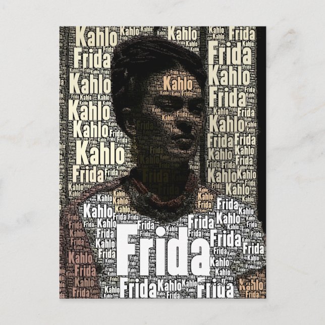 Carte Postale Frida Kahlo Lettering Portrait (Devant)