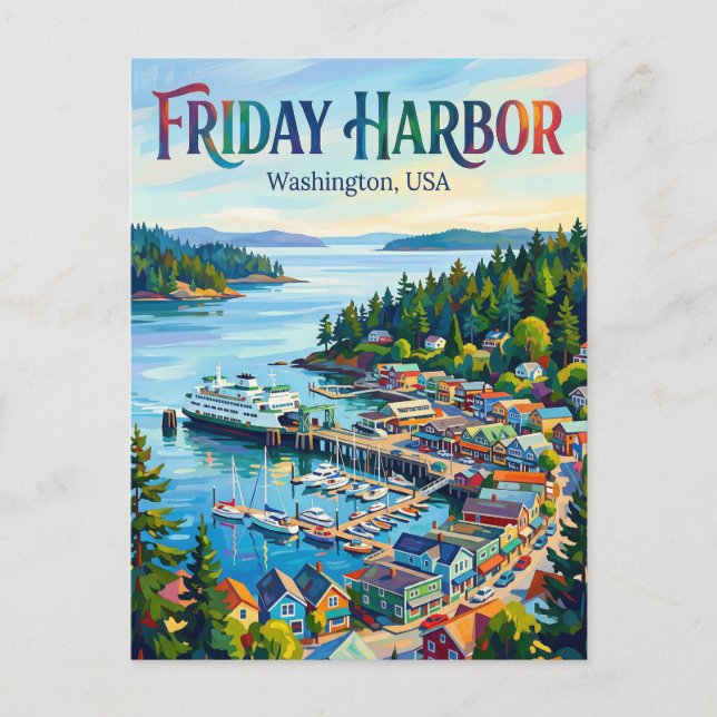 Carte Postale Friday Harbor, Washington États-Unis (Devant)
