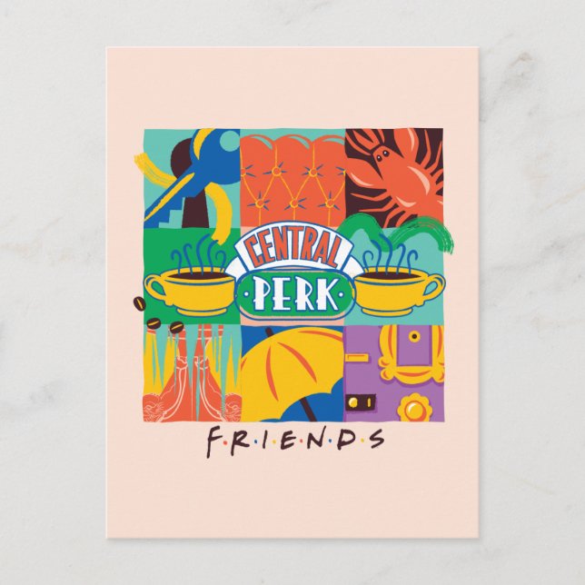 Carte Postale FRIENDS™ | Central Perk Graphique Vibrant (Devant)