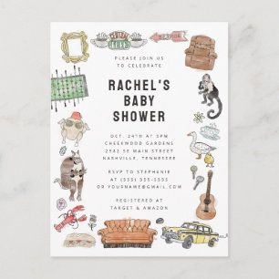 Carte Postale FRIENDS™ Icônes Aquarelle Baby Shower