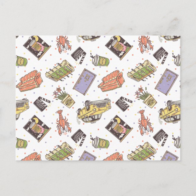 Carte Postale FRIENDS™ | Motif à pois et icônes (Devant)