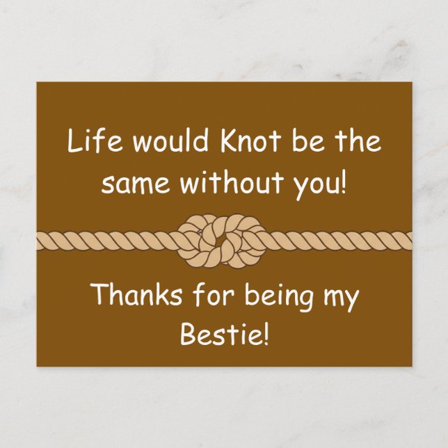Carte Postale Friendship Knot Bestie Appreciation Art (Devant)