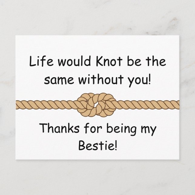 Carte Postale Friendship Knot Bestie Appreciation Art (Devant)